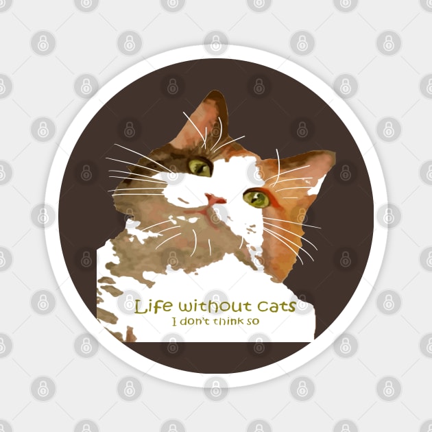 Life Without Cats I Don't Think So Calico Cat Magnet by taiche